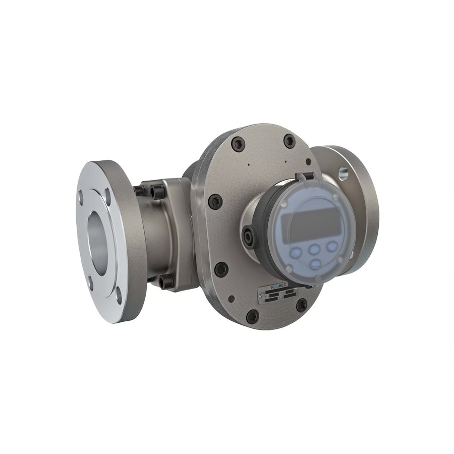 3" Oval Gear Stainless Steel #150 ANSI Flange Flow Meter, RT14 Transmitter with Built-In Digital Display