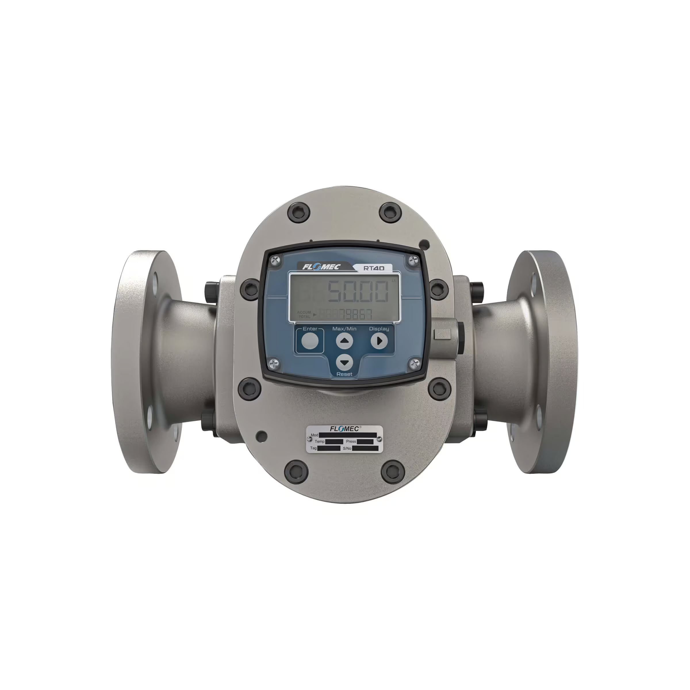 3" Oval Gear Stainless Steel #150 ANSI Flange Flow Meter, RT40 Transmitter with Built-In Digital Display