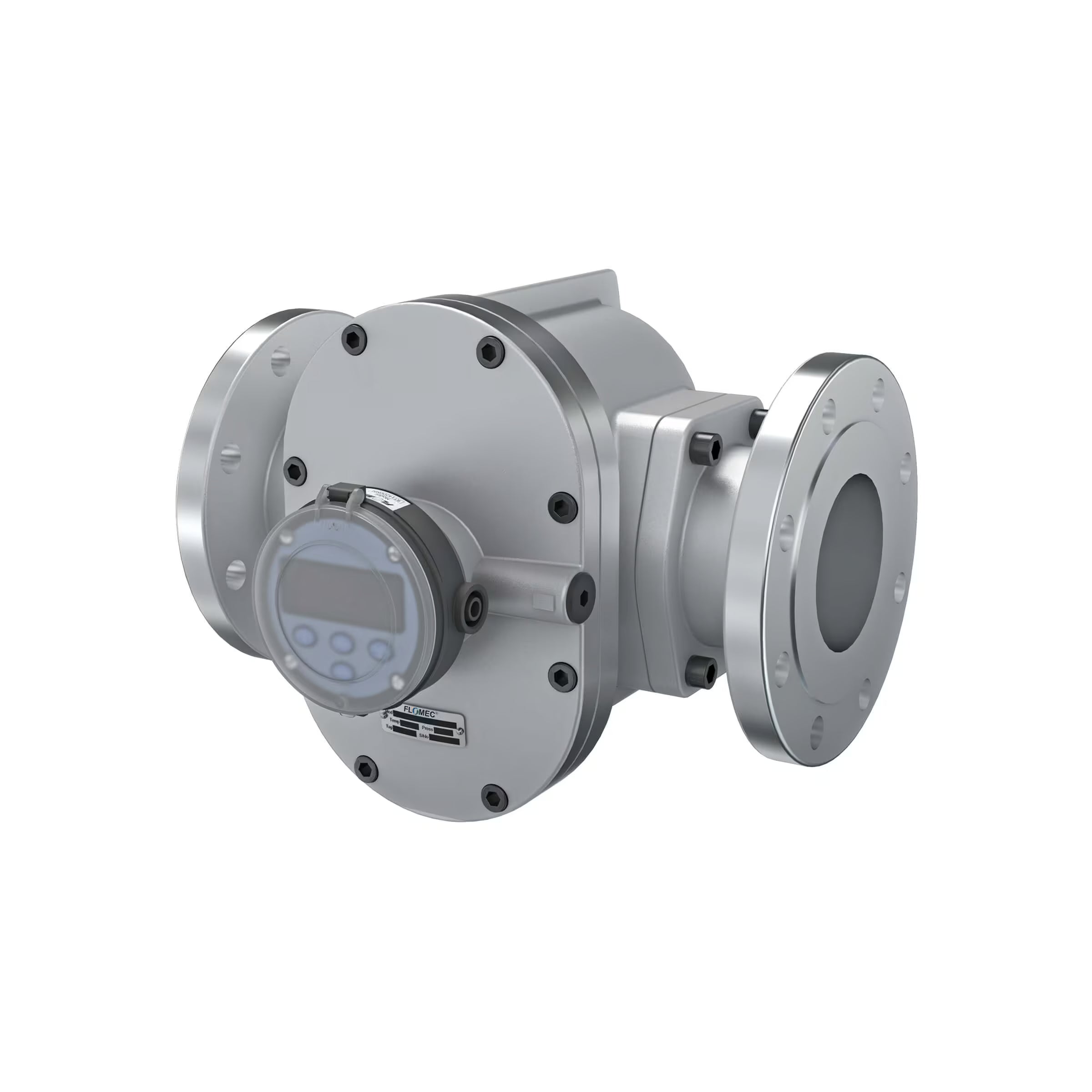 4" Oval Gear Aluminum #150 ANSI Flange Flow Meter, RT14 Transmitter with Built-In Digital Display