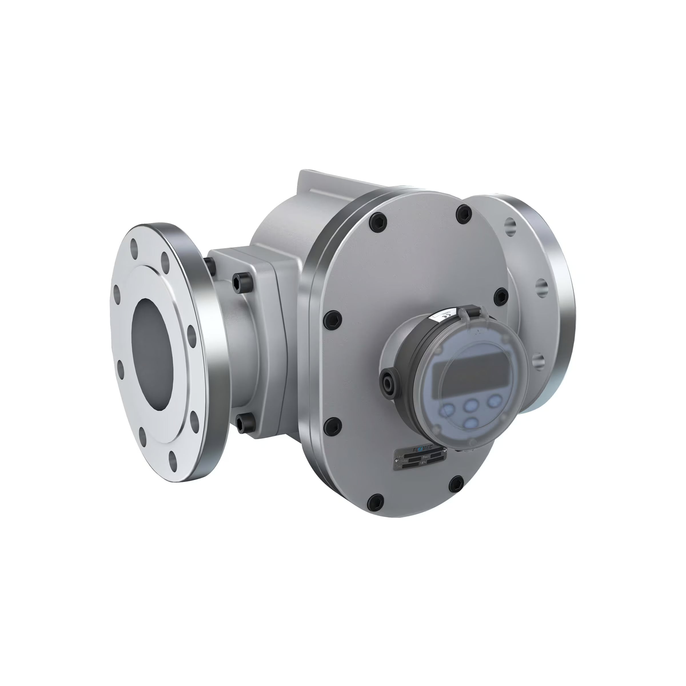 4" Oval Gear Aluminum #150 ANSI Flange Flow Meter, RT14 Transmitter with Built-In Digital Display