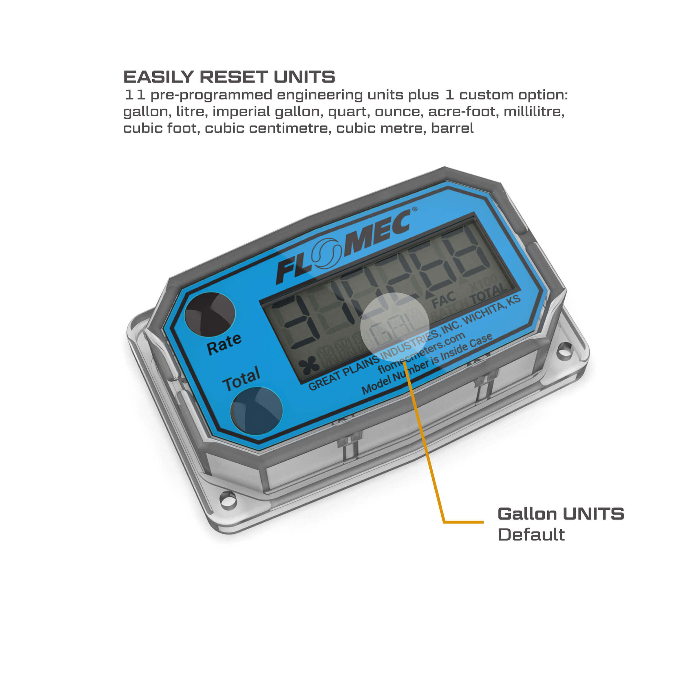 1" Stainless Steel High-Temperature G2 Flow Meter with Digital Display, Tri-Clamp