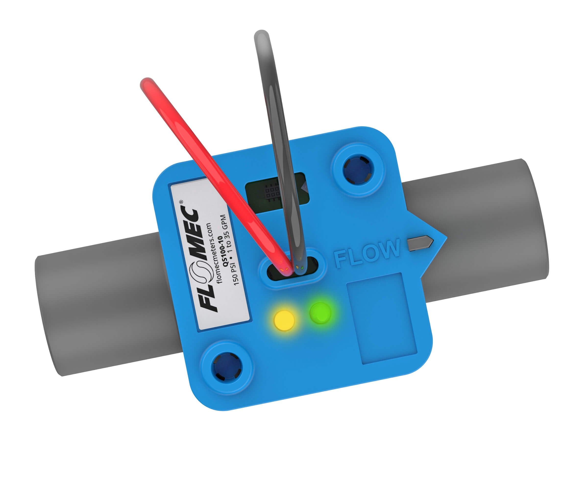 1" PVC Ultrasonic Flow Sensor, Spigot, Blind Transmitter
