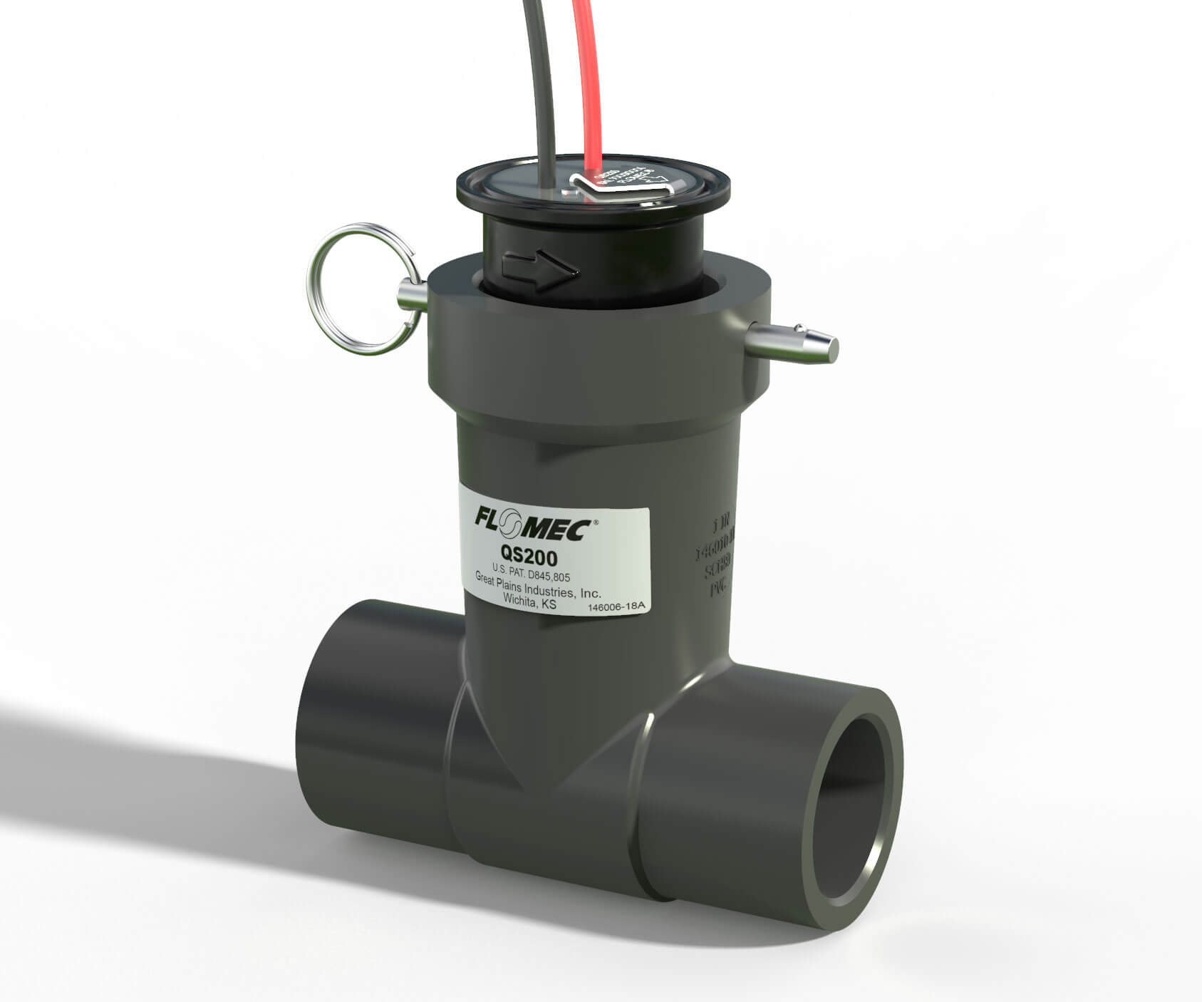 1" Ultrasonic Flow Sensor with PVC Tee, Socket