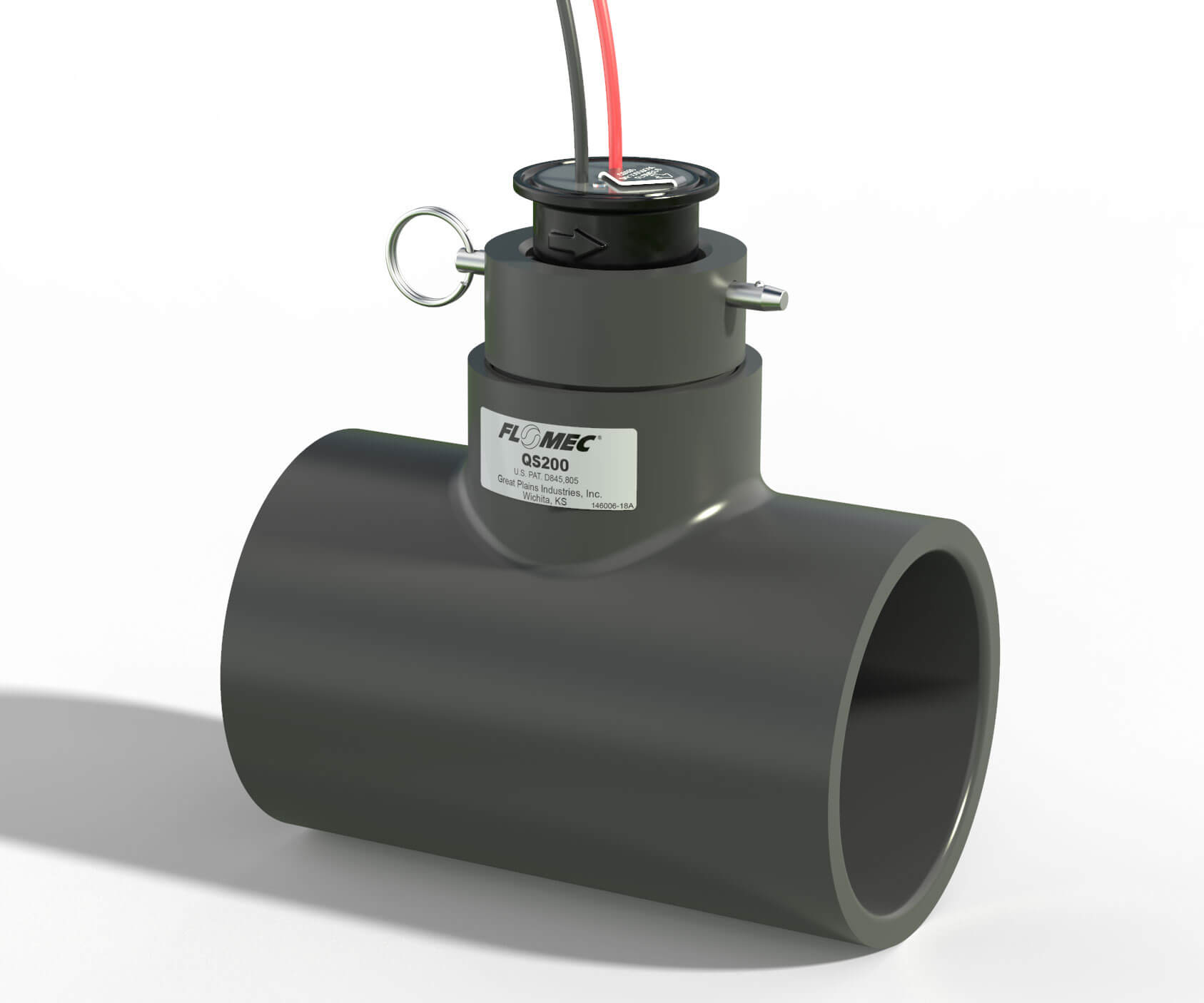 3" Ultrasonic Flow Sensor with PVC Tee, Socket