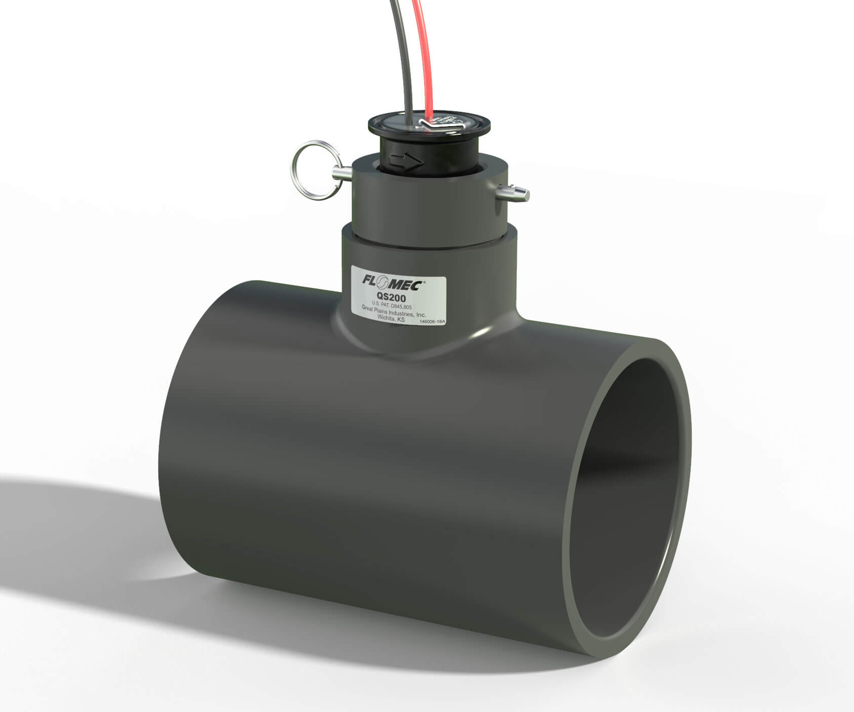 4" Ultrasonic Flow Sensor with PVC Tee, Socket