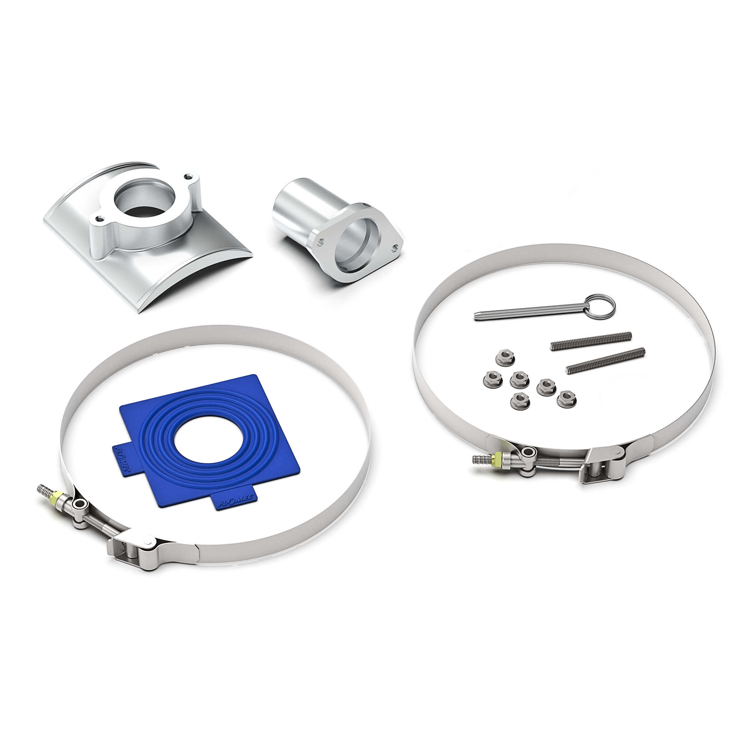 6" Aluminum Saddle Kit for Ultrasonic Flow Sensor, NPS IPS Pipe