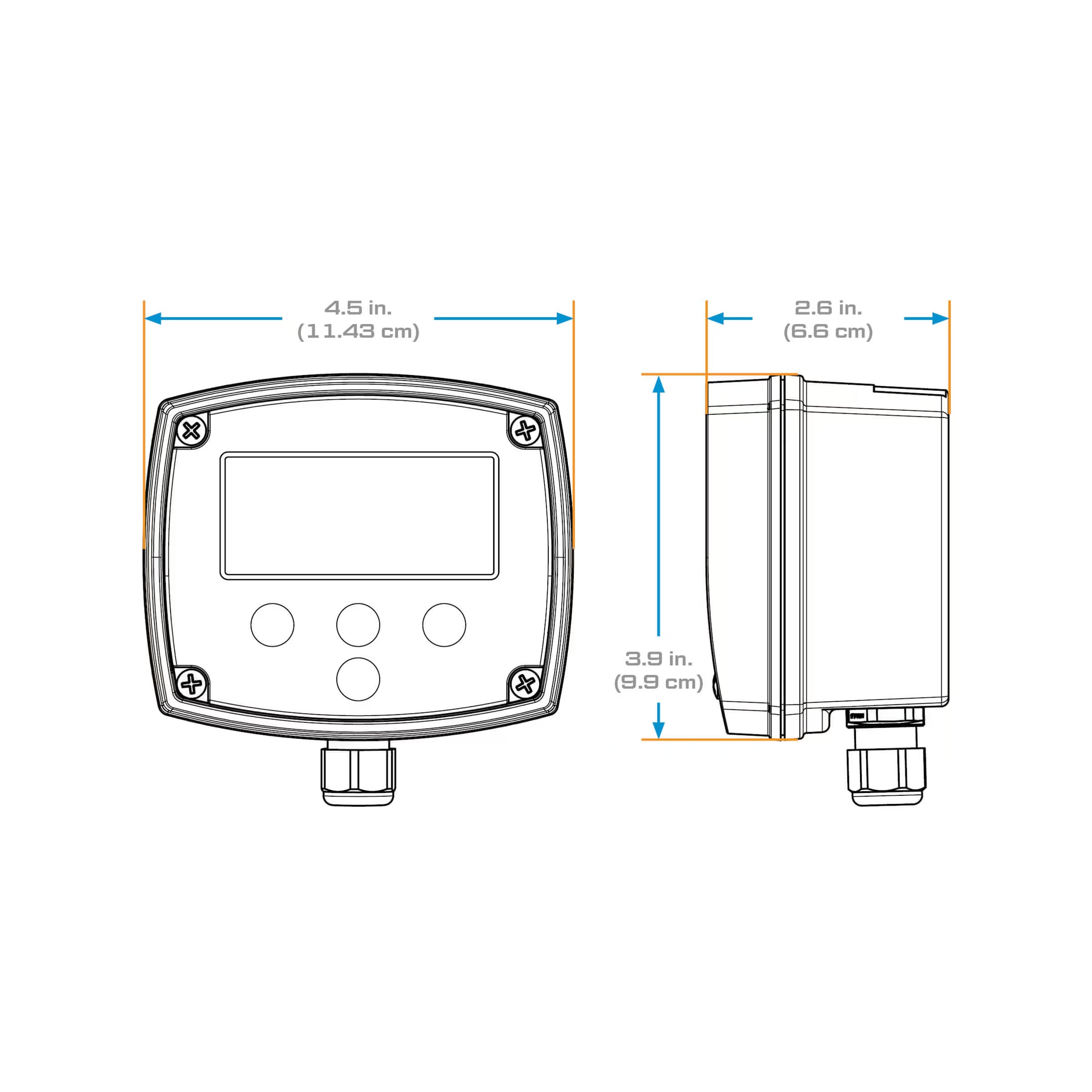 RT40 Nylon (GRN) Transmitter with Built-In Digital Display, Field Mount