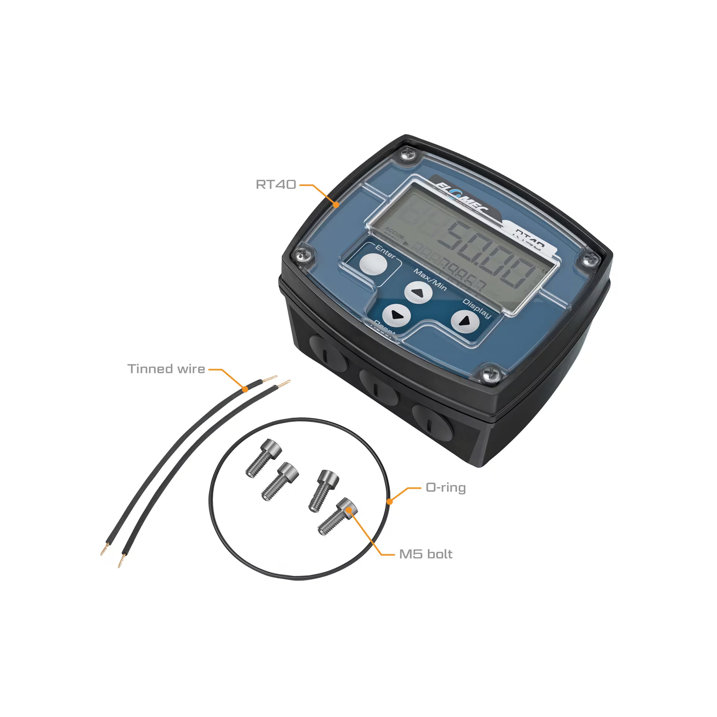 RT40 Nylon (GRN) Transmitter with Built-In Digital Display, Meter Mount