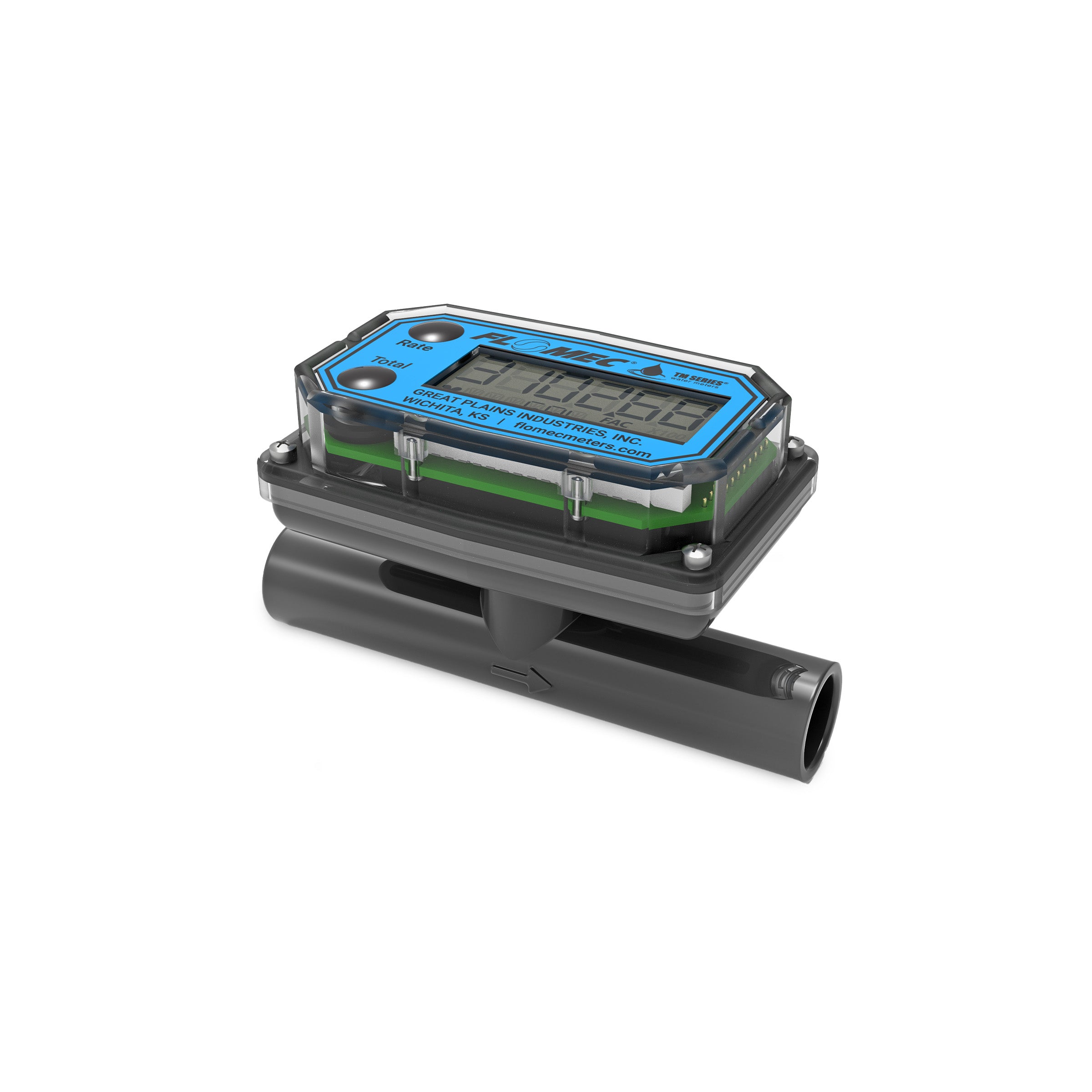 1/2" Turbine PVC Spigot Flow Meter with Digital Display