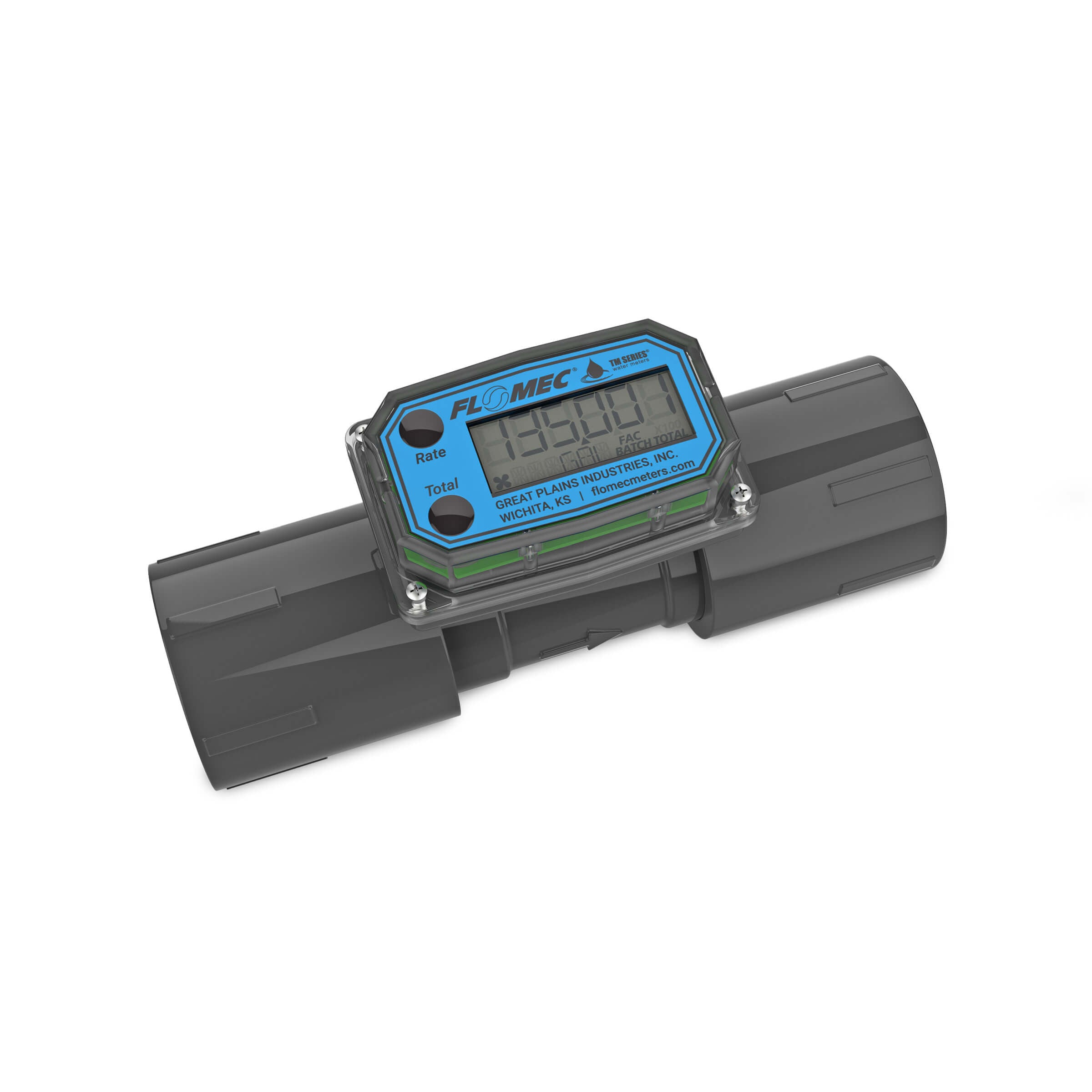 1-1/2" Turbine PVC NPT Flow Meter with Digital Display