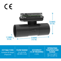 1-1/2" Turbine PVC Spigot Flow Meter with Digital Display
