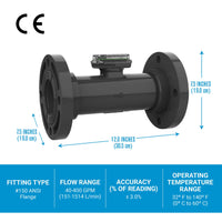 3" Turbine PVC #150 ANSI Flange Flow Meter with Digital Display