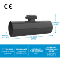4" Turbine PVC Spigot Flow Meter with Digital Display