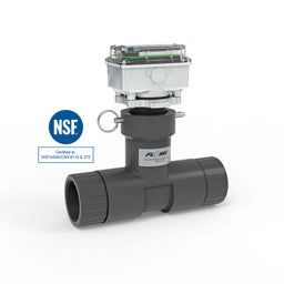 1-1/2" Ultrasonic Flow Meter with Digital Display, Schedule 80 PVC Tee, BSPT (Female)