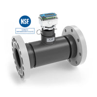 4" Ultrasonic Flow Meter with Digital Display, Schedule 80 PVC Tee, ANSI Flange