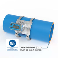 6" Ultrasonic Flow Meter with Digital Display, Saddle for Plastic Irrigation Pipe (PIP)