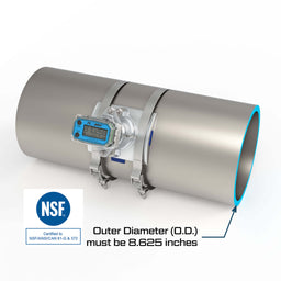 8" Ultrasonic Flow Meter with Digital Display, Saddle for NPS IPS Pipe