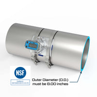 8" Ultrasonic Flow Meter with Digital Display, Saddle for Tube Pipe
