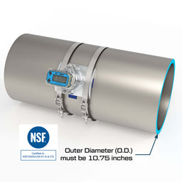 10" Ultrasonic Flow Meter with Digital Display, Saddle for NPS IPS Pipe