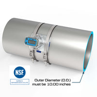 10" Ultrasonic Flow Meter with Digital Display, Saddle for Tube Pipe