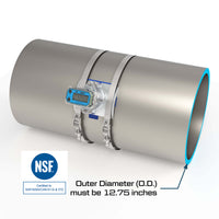 12" Ultrasonic Flow Meter with Digital Display, Saddle for NPS IPS Pipe