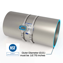 12" Ultrasonic Flow Meter with Digital Display, Saddle for NPS IPS Pipe