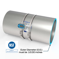 12" Ultrasonic Flow Meter with Digital Display, Saddle for Tube Pipe